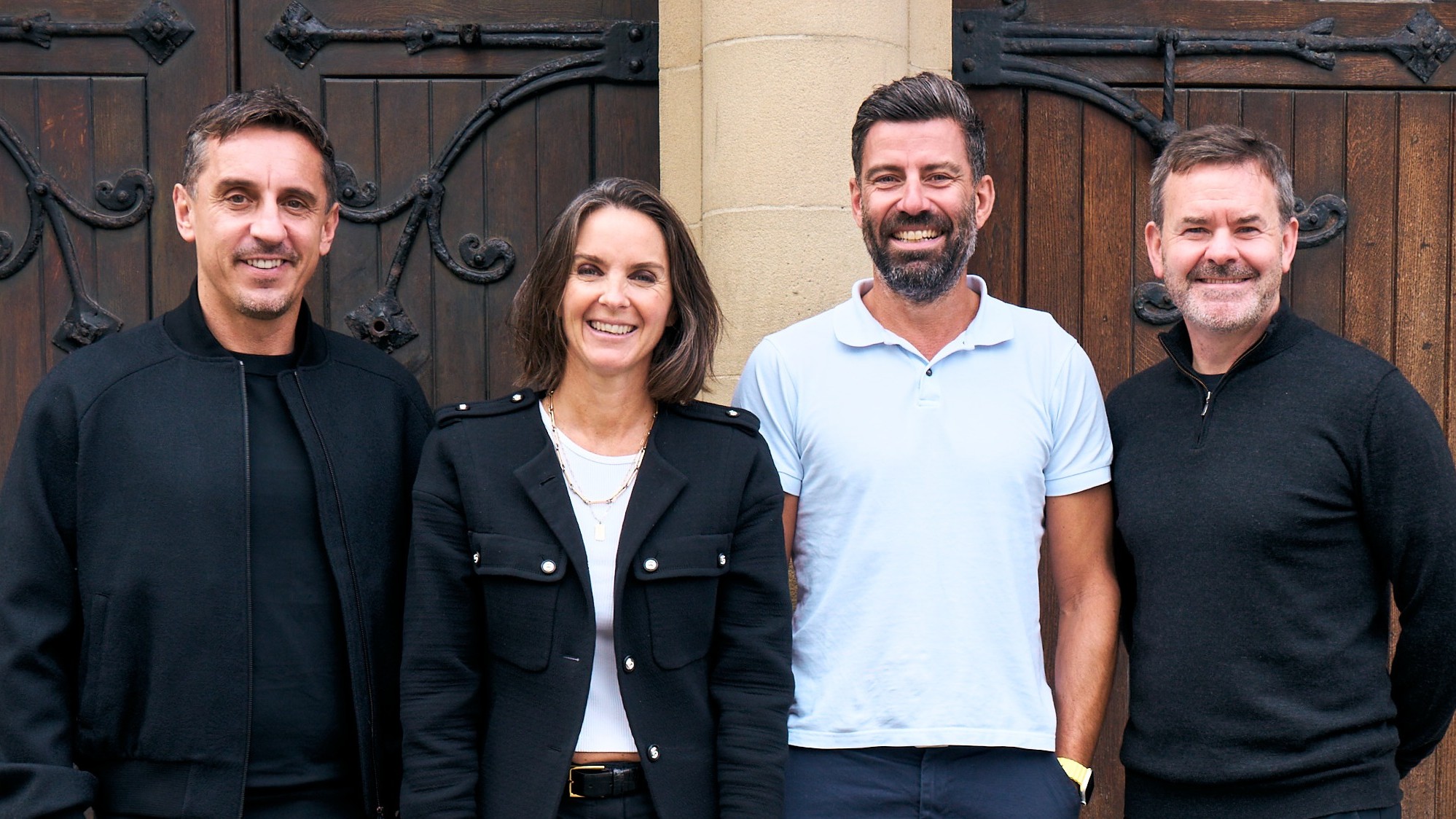 From left to right - Gary Neville, Director at Relentless Developments; Alex Mahon, Chief Executive Officer Channel 4; Jonathan Allan, Chief Operating Officer, Channel 4; Anthony Kilbride, Director at Relentless Developments